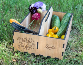 Organizador de jardín de madera personalizado con bandeja de biblioteca de semillas extraíble