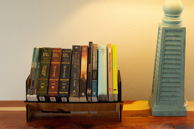 Table Top Book shelf, Free Standing Bookcase, Home Office decor, Small Book Case, book display, Tilted Bookshelf image 3