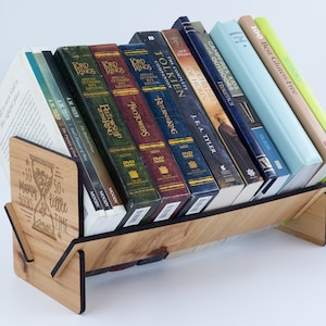 Table Top Book shelf, Free Standing Bookcase, Home Office decor, Small Book Case, book display, Tilted Bookshelf image 4