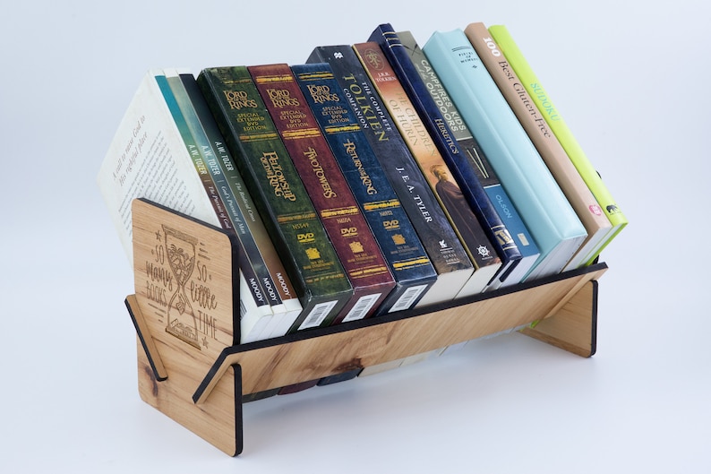 Table Top Book shelf, Free Standing Bookcase, Home Office decor, Small Book Case, book display, Tilted Bookshelf image 4
