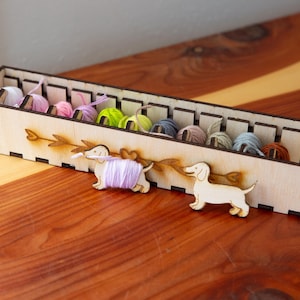 Dog Thread Bobbin Holder Box | Embroidery Floss Organizer Tray | Cross Stitch Storage Box | Cute Craft Storage |  Dogs