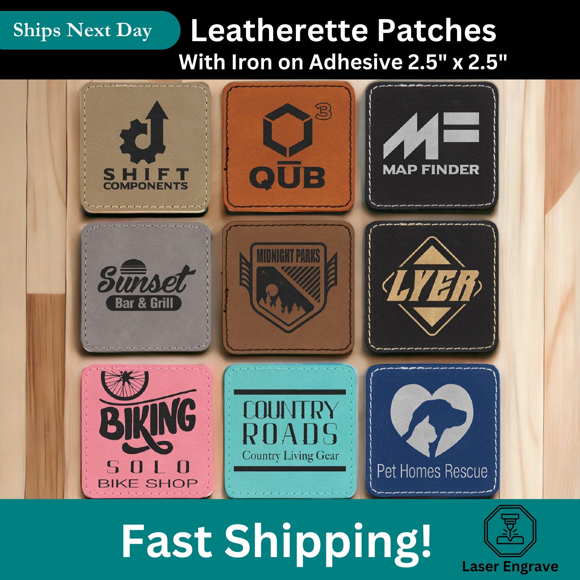 Laserable Leatherette 2.5 Round Patch with Adhesive