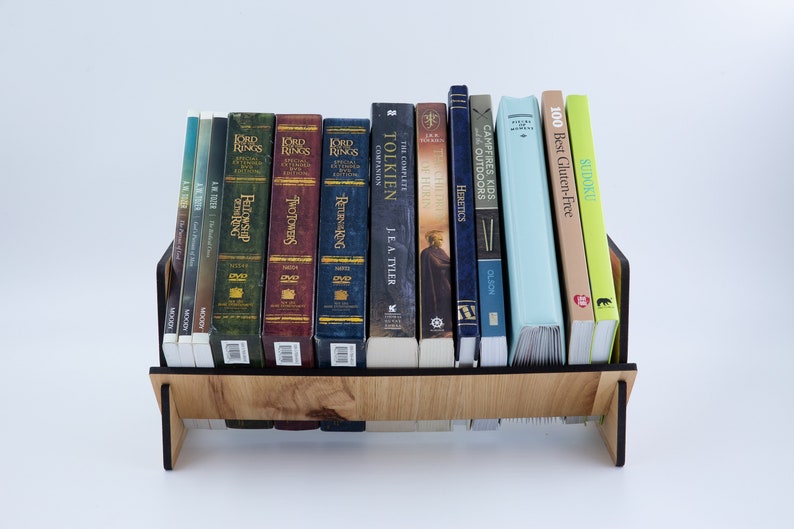 Table Top Book shelf, Free Standing Bookcase, Home Office decor, Small Book Case, book display, Tilted Bookshelf image 5