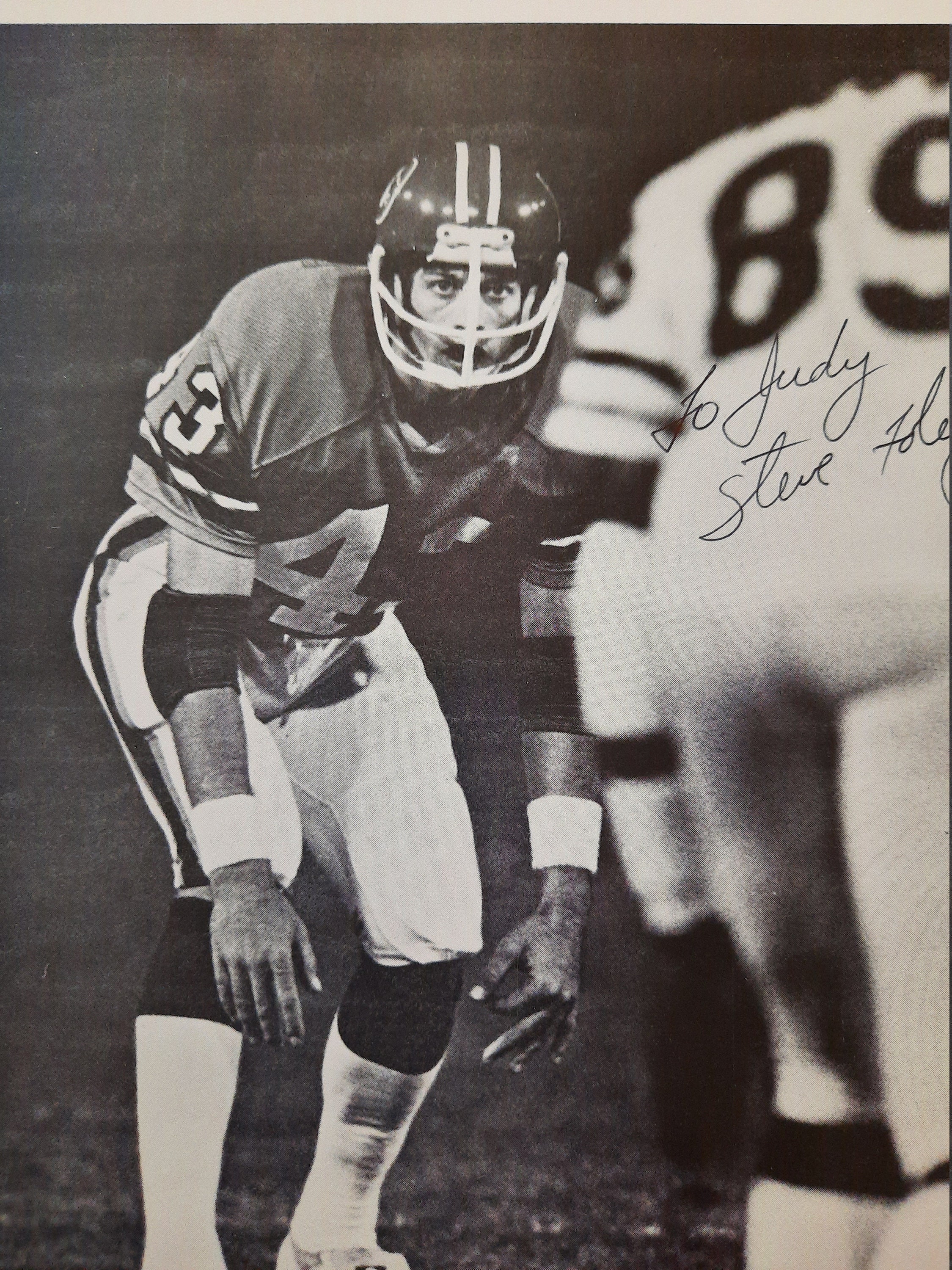 Vintage Autographed Steve Foley Photo from the early 1980's