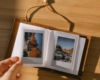 Mini Instax Polaroid Leather Photo Album | Mini Polaroid | Handmade In Oregon | Made In USA | Photography Gift | Wedding Book | 52 Pages