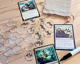 Dry Erase MTG Counters, MTG Keywords, Magic the Gathering custom counters, +1/+1 Counters, Mtg Father's Day Gift, Mtg accessories