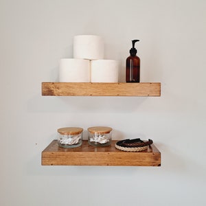 Bathroom Shelves | Toilet Paper Holder | Floating Shelves Set of 2 | Floating Shelves