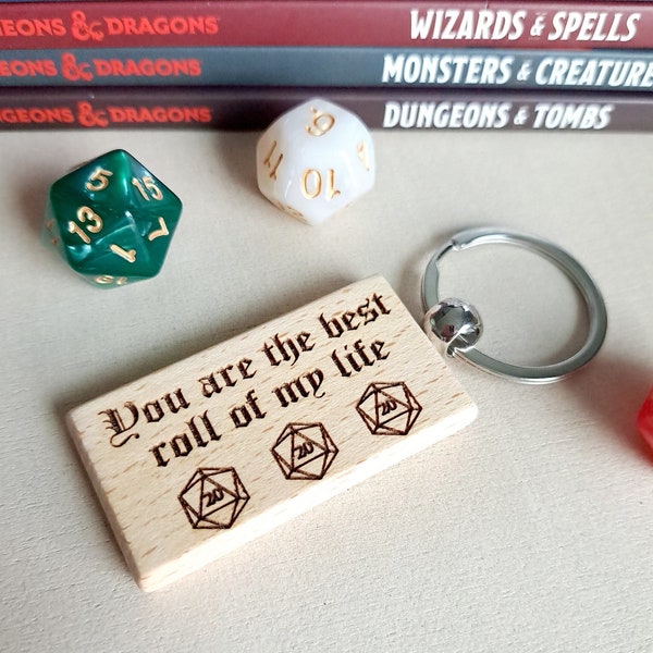 Dungeons and Dragons Valentine's Day Gift, MTG Keychain, Dungeons and Dragons Anniversary Gift, Wedding gift, Role playing Keychain
