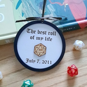 D&D Personalized Christmas Gift, DnD wedding and anniversary gift, Dungeons and Dragons ornament, MTG Dice, Role playing