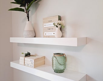 Floating Shelves Set of 2 | White Shelves