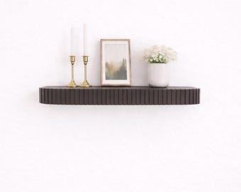 Mid Century Modern Rounded Fluted Floating Shelf