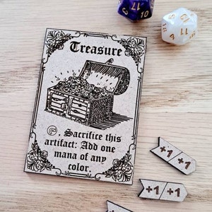 Tokens MTG, token de tesouro, The Monarch, The Initiative, cartas personalizadas Magic the Gathering, MTG Proxy, presente MTG, presente de Natal