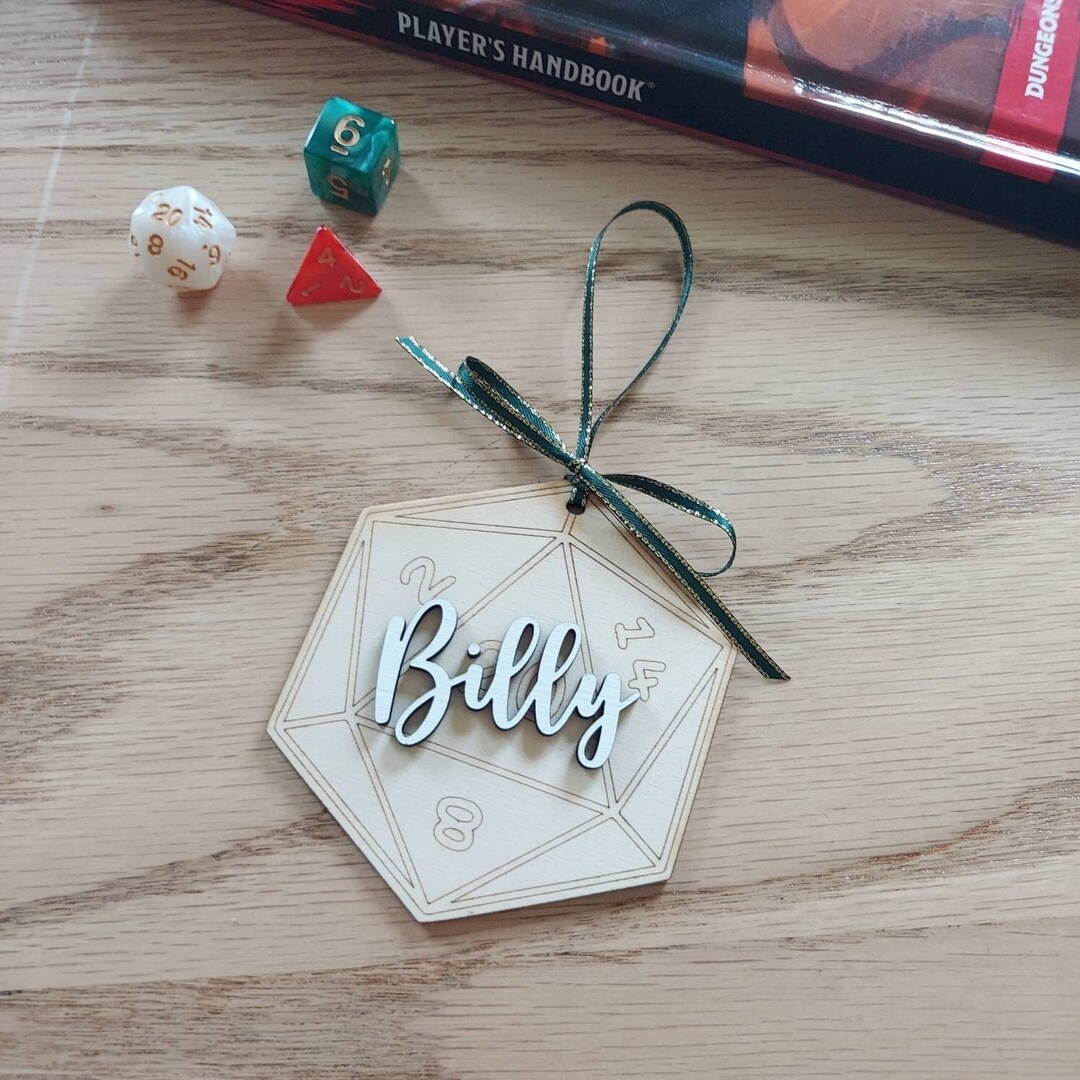 Magic the Gathering Personalized Stocking Tag, MTG Dice, Dungeons
