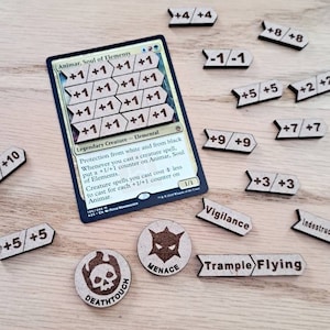Contadores de MTG, palabras clave de MTG, contadores personalizados de Magic the Gathering, set de regalo de MTG, contadores +1/+1, regalo de San Valentín de MTG