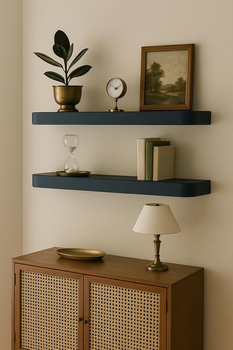 Mid Century Modern Floating Shelf | Rounded Shelf | Modern Shelving - Etsy