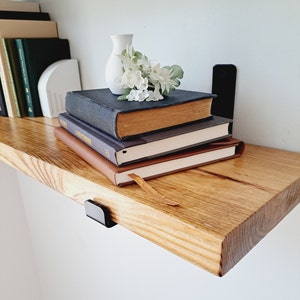 Floating shelves Modern Kitchen Shelves Rustic floating shelf with black industrial brackets Laundry Room Shelves Bathroom Shelves Special Walnut Stain