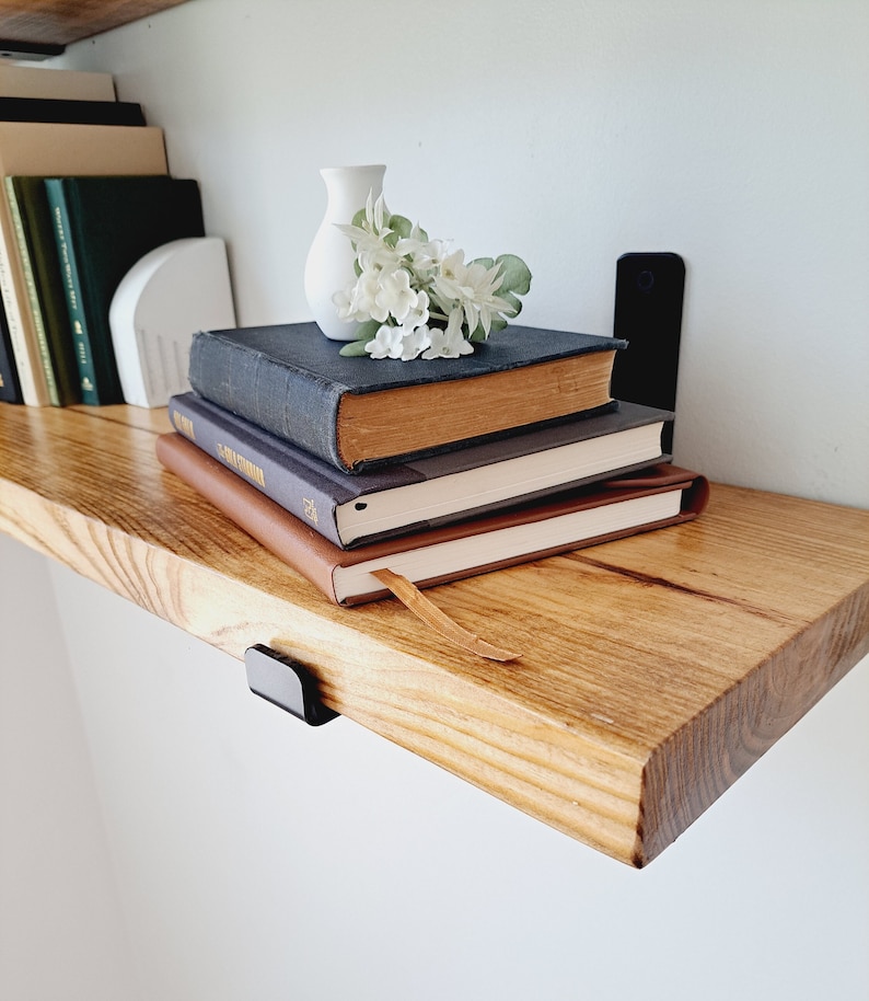 Floating shelves Modern Kitchen Shelves Rustic floating shelf with black industrial brackets Laundry Room Shelves Bathroom Shelves Special Walnut Stain