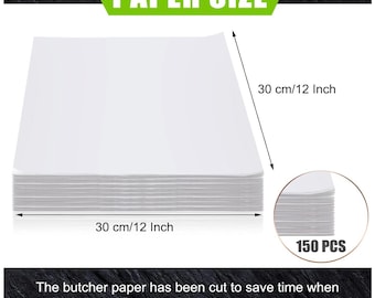 Sublimation White Butcher Paper Disposable Butcher Paper Sheets Square Meat  Sheet Precut Butcher Paper No Wax Butcher Paper for Heat Press, Wrapping