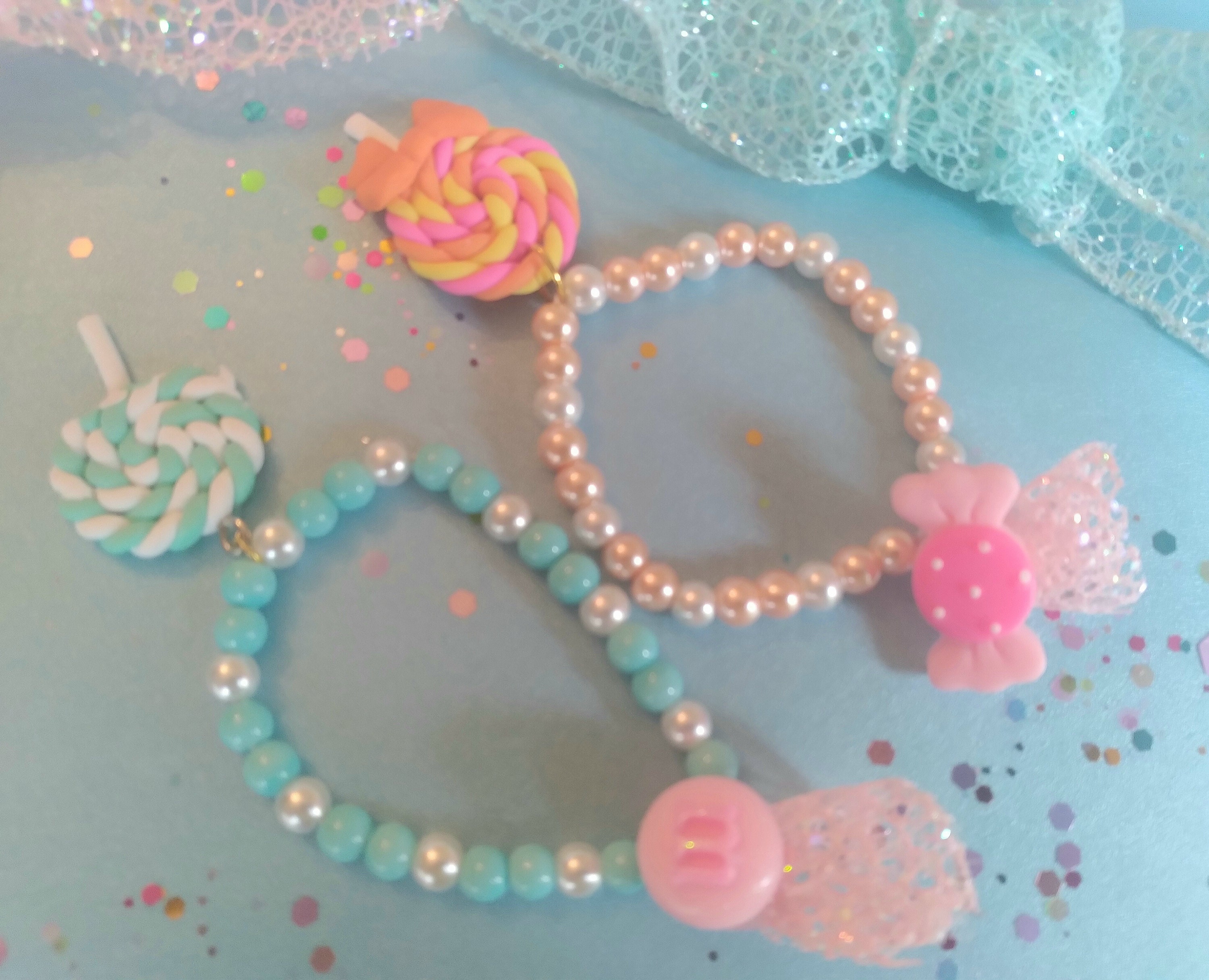 Girls candy bracelets Beaded bracelets Candy bracelets Etsy