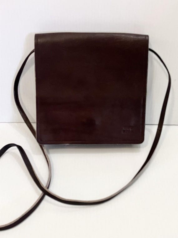 Vintage Leather Crossbody Bag – Color Block Patch… - image 4
