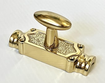 Brass Cremone Window Bolt - Latch Handle - Polished Lacquered Hardware