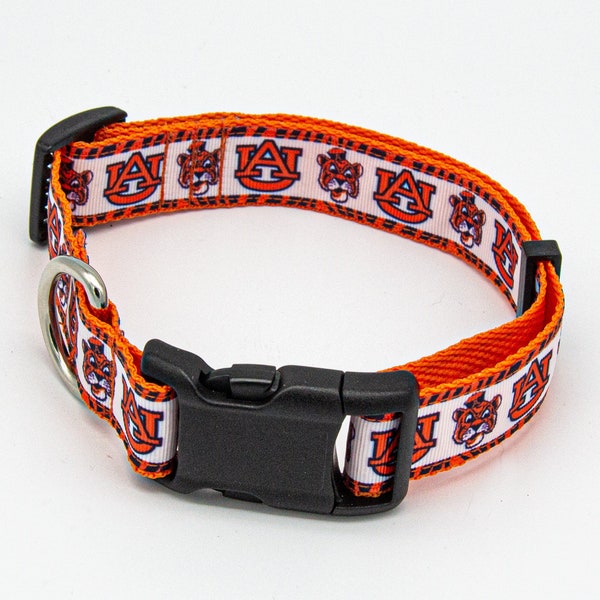 Dog Collar | Auburn Inspired Dog Collar | Adjustable Lengths in 2 Widths Available to fit Small/Medium/Large Dogs | War Eagle Dog Collar