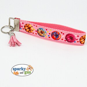 Donuts Keychain | Colorful Donuts Key Fob | Regular or Mini Keychain | Matching Charm Included | Backpack Zipper Pull | Yummy looking Gift