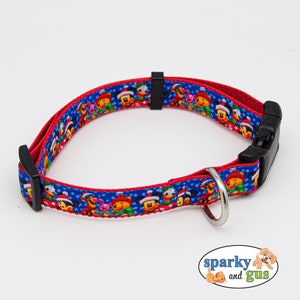 Dog Collar | Mickey Christmas inspired Dog Collar | 1&quot; Adjustable Collar for Medium/Large/ Dog | Gift for Dog Lover | Gift for Mickey Lover