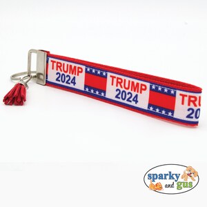 Trump 2024 Keychain with Tassel | Trump 2024 Key Fob | Large, Regular or Mini Fob | President Donald Trump Keychain | Charm Included