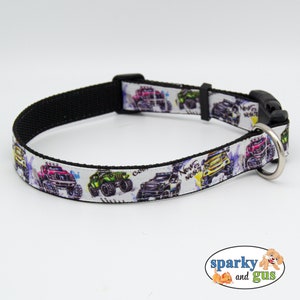 Dog Collar | Off Road Trucks Print Collar | 1&quot; Adjustable Collar for Med/Large/Extra Large Dog | Gift for Off-Road (Mudding) Truck Lover