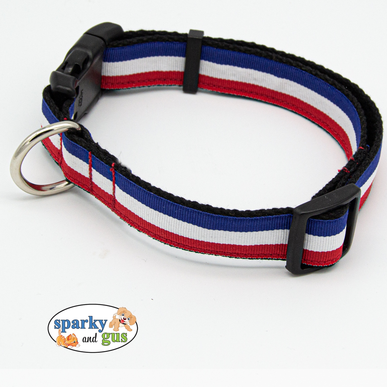Dog Collar Patriotic Red White Blue Stripes Dog Collar Etsy