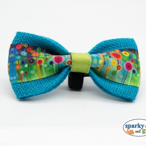 Field of Flowers Dog Bowtie | M/L Bow Tie |