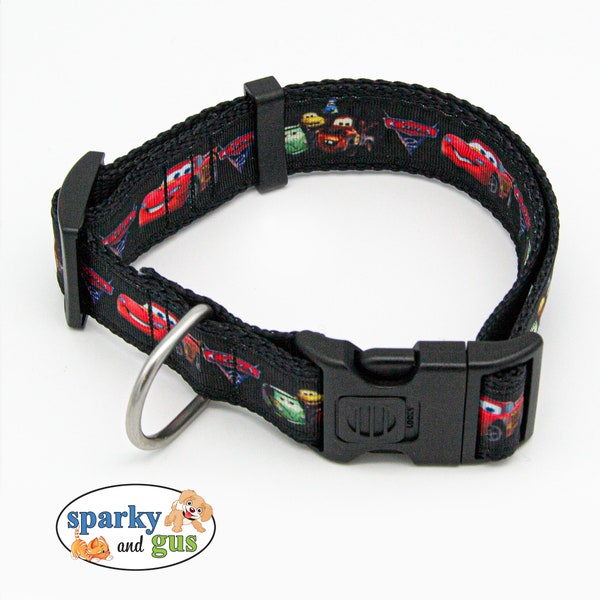 Dog Collar | Car Character Movie Inspired Dog Collar | 1.25" Collar in Adjustable Lengths Available to fit Large/X Large Dogs | Gift