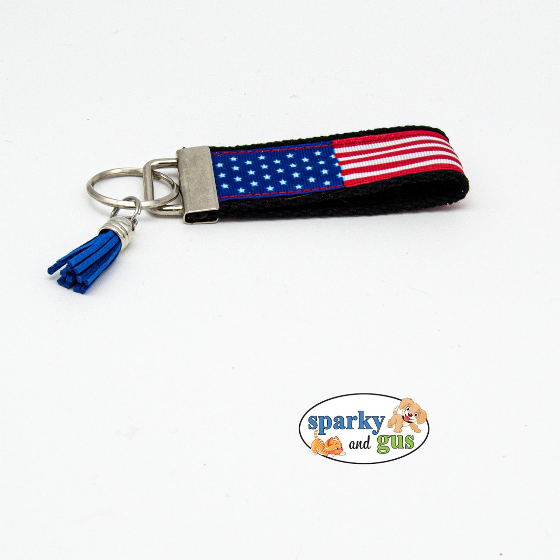 US Flag Keychain With Tassel American Flag Key Fob Regular Etsy