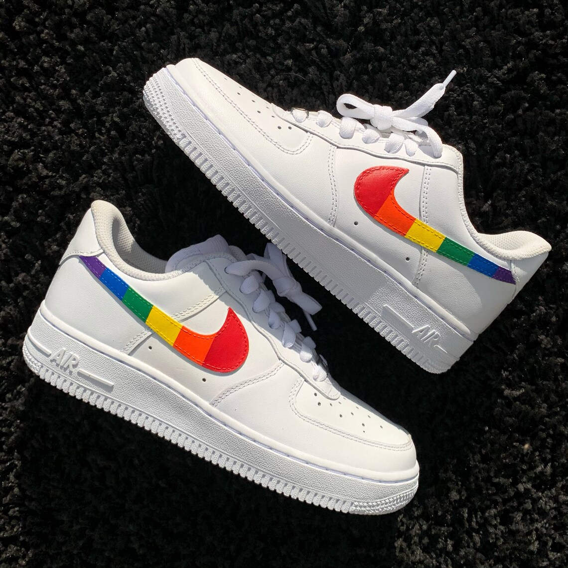 Rainbow Air Force 1 Pride Swoosh Custom | Etsy