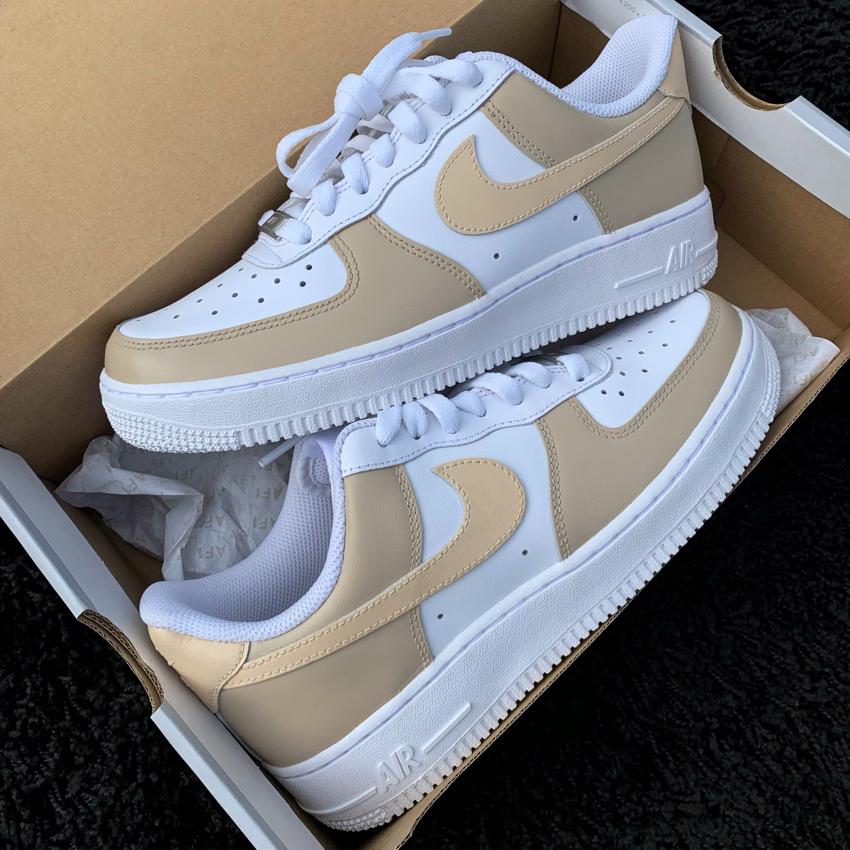 Neutral Beige/ombre Tones Latte Air Force 1 Custom | Etsy