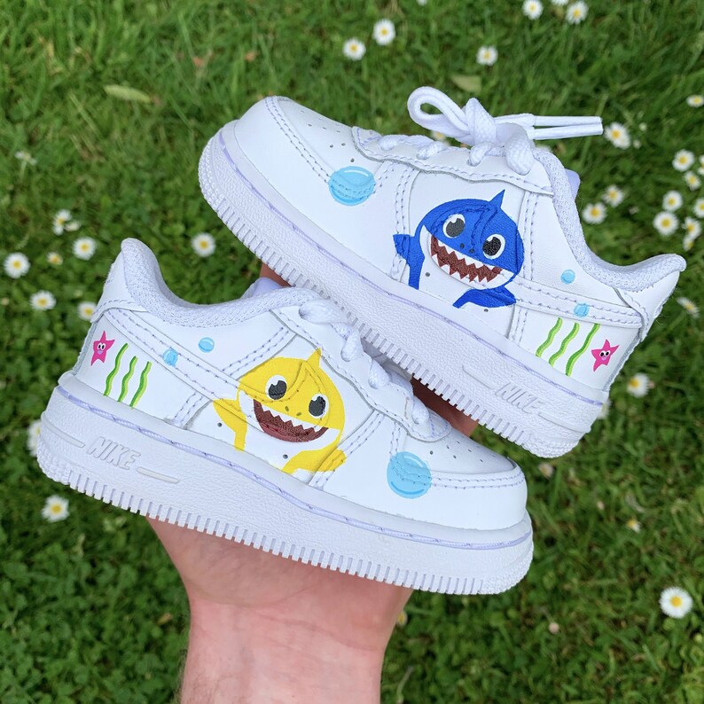Baby Shark Kids Air Force 1 Custom Etsy