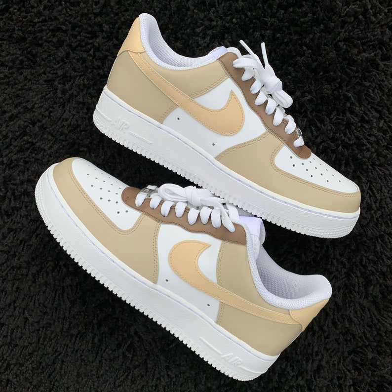 Mocha Air Force 1 Custom Neutral Beige/Brown Three Tone | Etsy