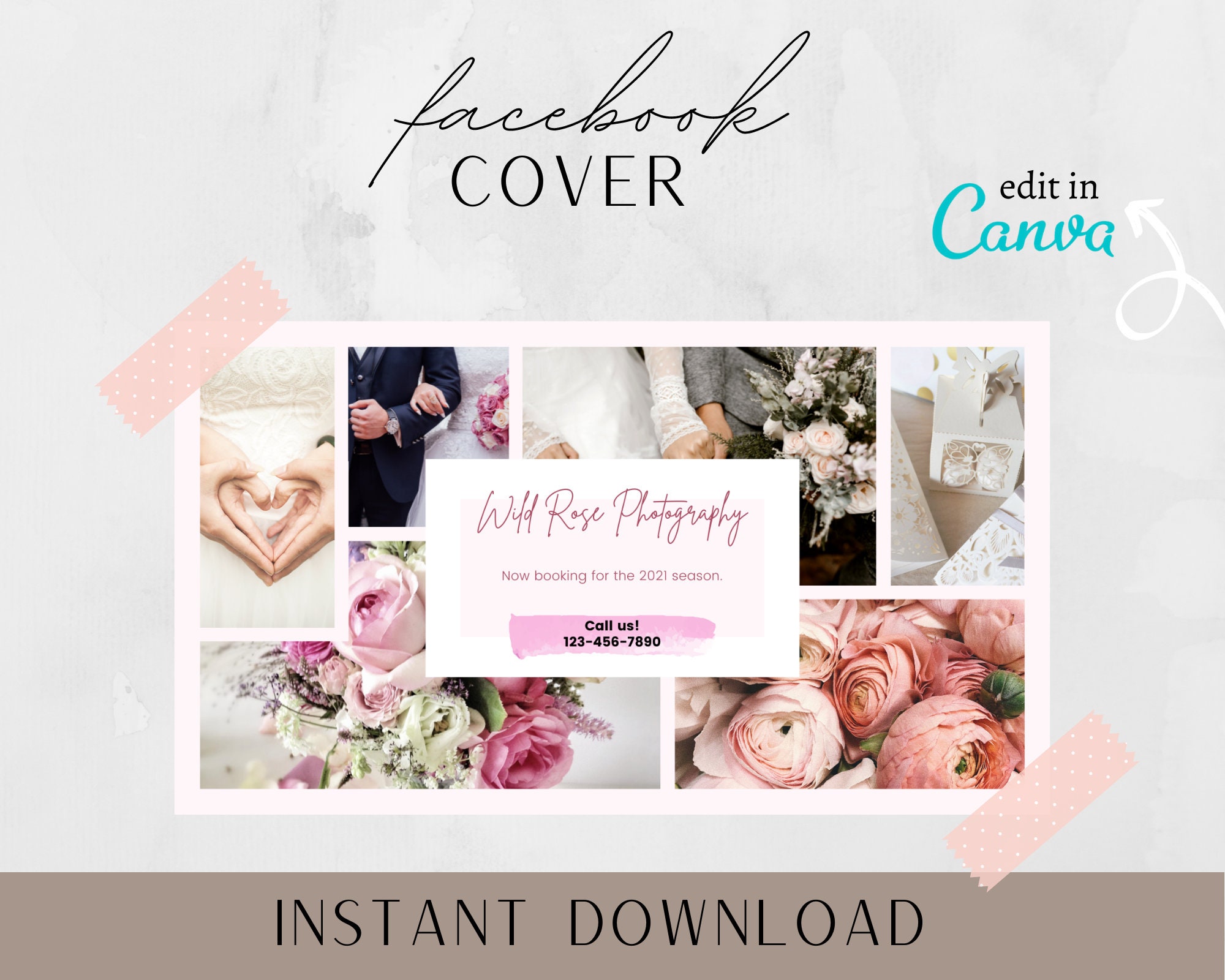 Facebook Cover Template Wedding Photographer Facebook Cover Etsy