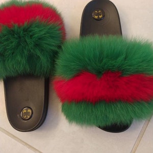 LV fur slides