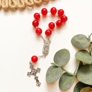 Red Glass One-Decade Rosary