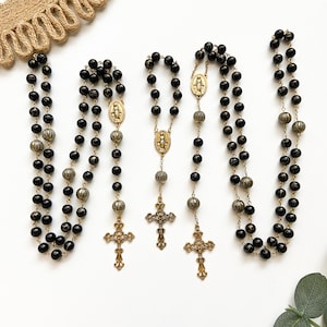 Black and Gold Balls Rosary