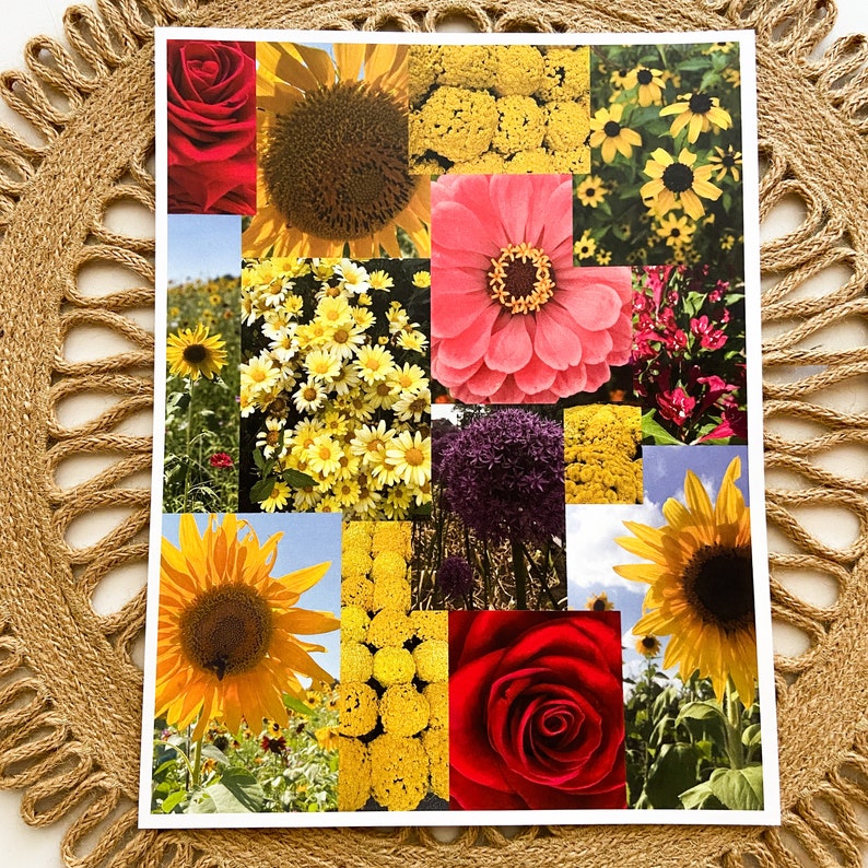 Flower Photo Collage Print Etsy