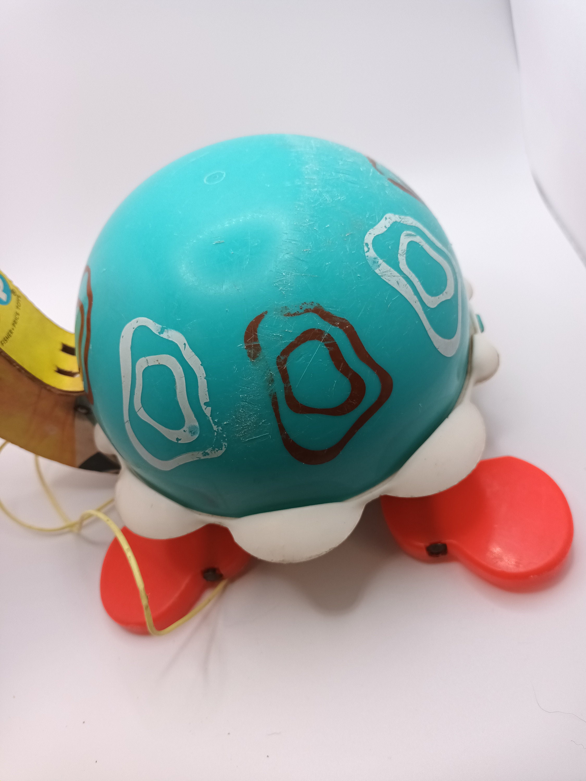 Vintage 1962 Fisher Price Tippy Toe Turtle Pull Along Toy as