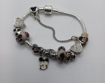 Pulsera de plata esterlina 925 Mickey Mouse Charm