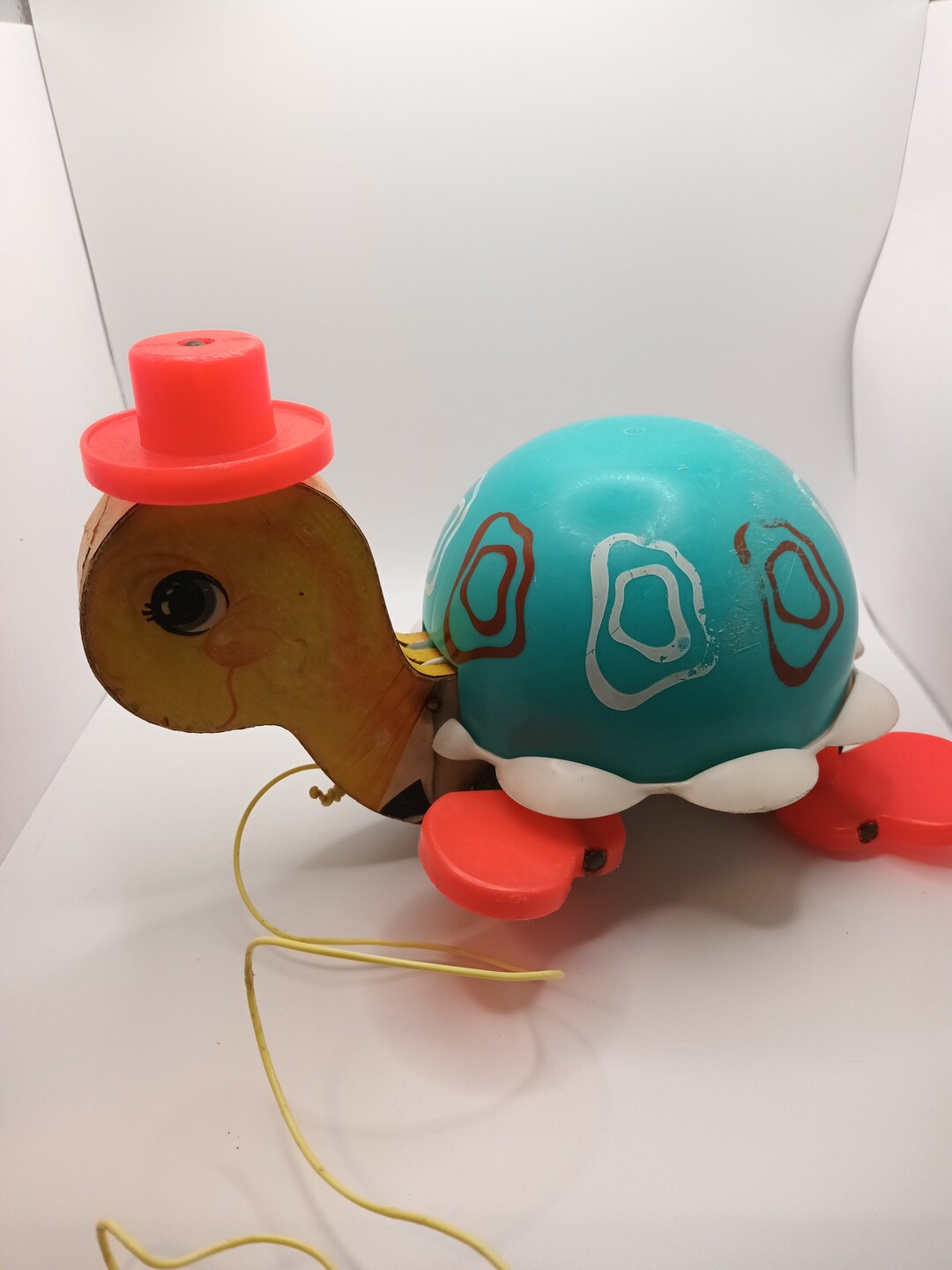 Vintage 1962 Fisher Price Tiptoe Turtle Pull Toy - Etsy