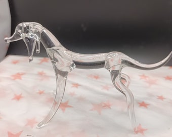 Hand Blown Clear Glass Pointer Dog