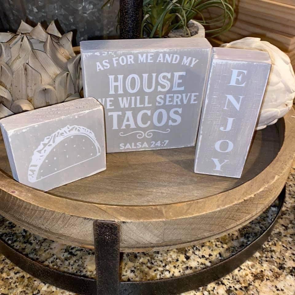 Set of 3 Mini Wood Signs Tiered Tray Signs Wood Signs Etsy