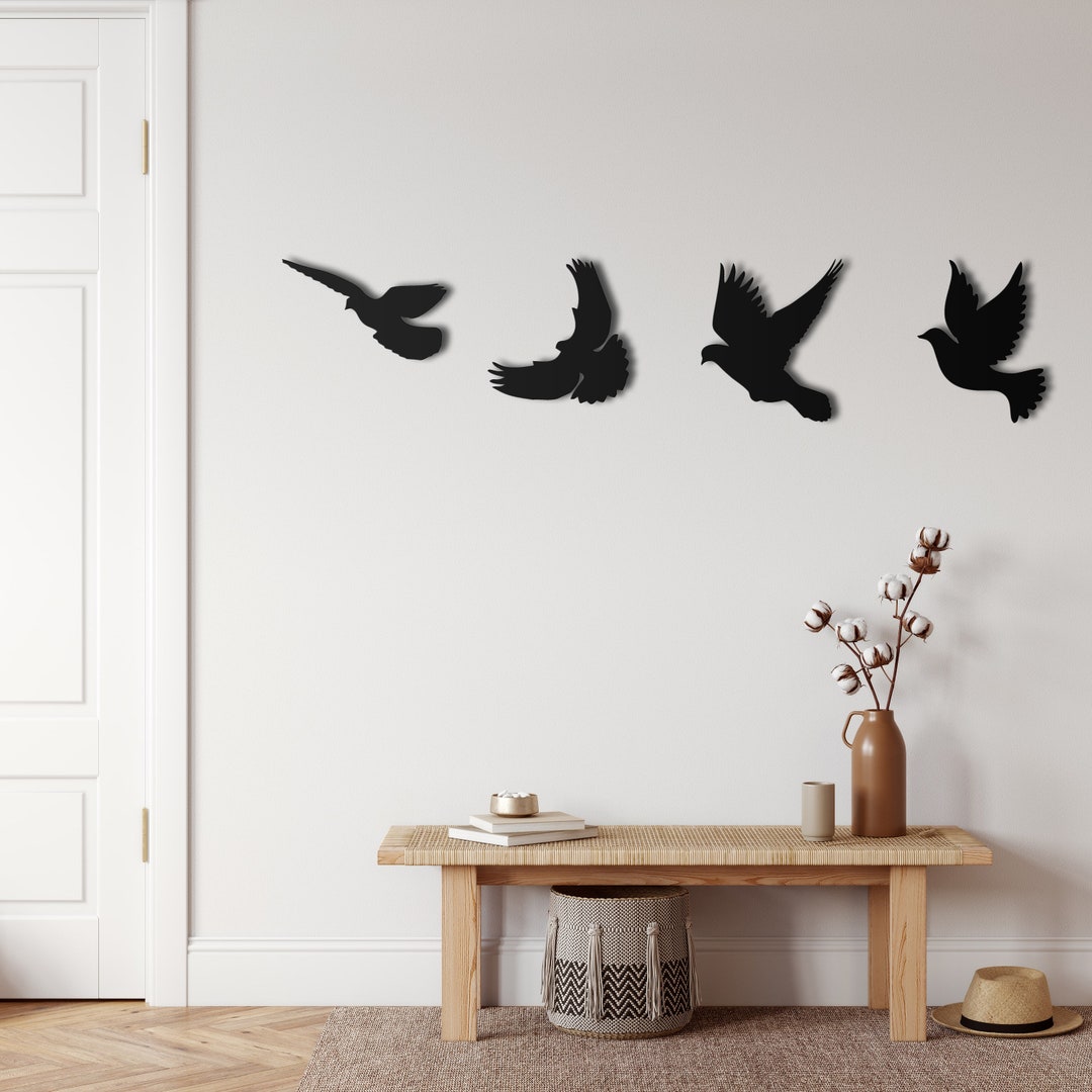 Birds Flock Wall Art Metal Birds Art Metal Birds Decor Etsy