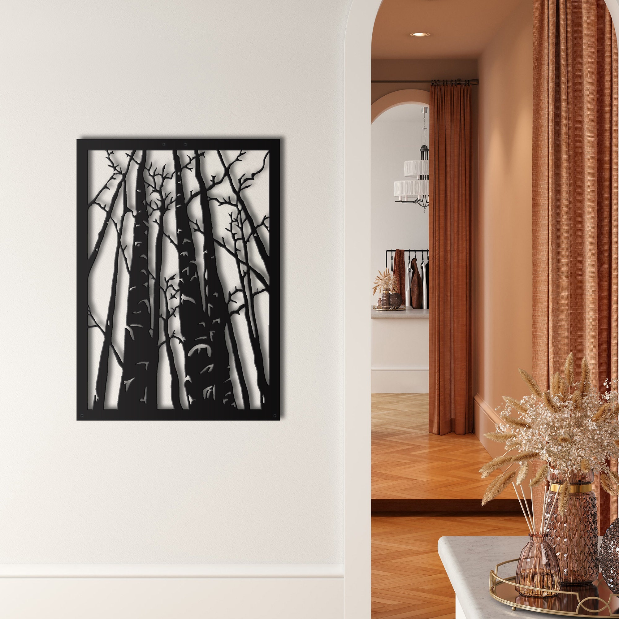 Metal Wall Art Metal Forest Wall Art Metal Wall Decor Home Etsy